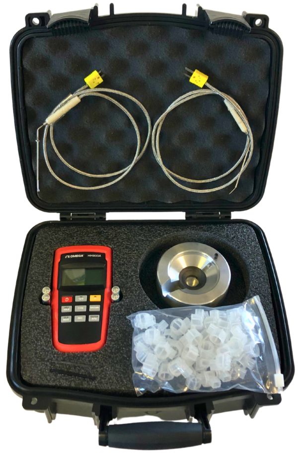 Low-cost purge-MTMS Melt Temperature Measurement System Kit-fast, accurate, easy, safe injection molding plastic melt temperature measurement